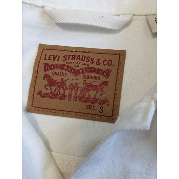 Levi's Ex Boyfriend Trucker Jacket Flower Embroidered Womens Small Button Down - Picture 4 of 6